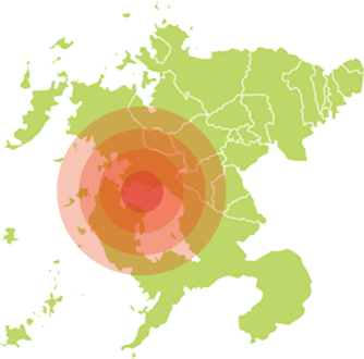 対応エリア範囲の地図